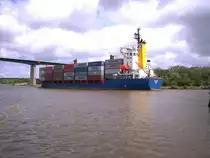 Containerschiff FLORENC auf dem Nord-Ostsee-Kanal in Richtung Kiel unterwegs,22.06.2008