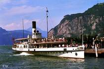 Raddampfer  Schiller  in Fl�elen (August 1985)