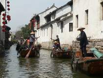 Venedische Verhltnisse nahe Shanghai. Ausflugsort Zhou Zhuang. Mrz 2006