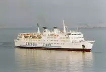 Die PALOMA am 4.9.1992 vor Igoumenitsa (Griechenland).
Schiffsdaten: -> http://www.ship-db.de/nawbn.php?wbn_nr=UDDU280340D