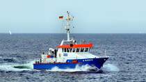 Polizeiboot  Warnow  am 8.07.2009 vor Warnem�nde. L:25,5m/B:6m/Verdr�ngung 60t/ Geschwindigkeit 24kn / Baujahr 2005 / Flagge Deutschland