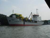 Am 13.01.2011 liegt die  Sandon 7  in Bangkok im Chao Phraya Flu� vor Anker