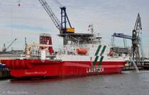 Dan Swift (ex Kraka - Kabelleger) IMO 8302894, am 5.10.2009 bei Blohm + Voss in Hamburg (Umbau zum Offshore - Schiff)