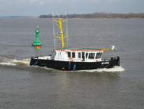 Das neue Motorboot  STADE  des Au�enbezirks Stade des WSA Hamburg, Baujahr 2007. 14,32 m L�nge, 4,65 m Breite, 1,00 m Tiefgang, Motorleistung 2 x 100 kW IVECO. Taufe wird am 25.05.2007 um 10.00 Uhr im Hafen des Stadt Stade sein.