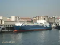 FINNFOREST (1996) IMO 7528623 am 20.5.2011 im Hafen von Neapel, Italien –
ex Stena Project (1978),  Atlantic Project (1978), Merzario Hispania ( 1981), Stena Hispania (1983), Kotka Violet (1984), Stena Hispania (1985), Stena Britannica (1986), Bore Britannica (1988) / 
RoRo Frachter / BRT 5466 / L�a 155,99, B 22,71m, Tg. 7,31m / 2 Pielstick 12-Zyl.-Diesel, 11.475 kw, 17 kn / 12 Pass., 1700 Stellplatzmeter / Reederei SNAV, Heimathafen Stockholm / 1978 bei Hyundai, Ulsan, S�dkorea / 

