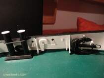 KARL MORITZ (Detail) am 10.12.2011, Baufortschritt: Vordeck Bb-Seite mit Reserveanker /
Modell des Hafenschleppers  Karl Moritz  ex  Fairplay I  im Ma�stab 1:33 z.Zt. im Bau, entsteht aus dem HEGI-Baukasten  Fairplay V . 
