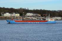 Die Wilson Grip IMO-Nummer:9126912 Flagge:Malta L�nge:88.0m Breite:13.0m Baujahr:1996 Bauwerft:Slovenske Lodenice,Komarno Slowakei auslaufend aus Hamburg aufgenommen vor dem R�schpark Finkenwerder am 14.01.12