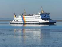 Die Uthlande IV am 01.10.2011 vom Anleger in Dageb�ll aus fotografiert. Sie wird durch die neue Doppelendf�hre Schleswig Holstein V ersetzt.