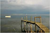 Gewitterstimmung am �resund bei Drag�r. Im Hintergrund ist die teilweise von der Sonne angestrahlte �resundbr�cke zu erkennen. 26.8.2006 (Matthias)