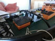 KARL MORITZ (Detail) am 2.7.2012, Baufortschritt: Deck achtern mit Beistopperwinde /
Modell des Hafenschleppers   Karl Moritz  ex  Fairplay I  im Ma�stab 1:33, entstanden  aus dem HEGI-Baukasten  Fairplay V  