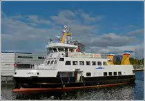 Passagierf�hre MS Laboe, Bauwerft Lindenau Werft in Kiel 1982, L 32,7 m, B 7,60 m, hat Platz f�r 300 Passagiere. Aufgenommen in Kiel am 16.09.2013.