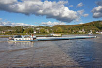 Schiffsbegegnung zwischen 2 GMS auf dem Rhein bei Remagen - 30.10.2013