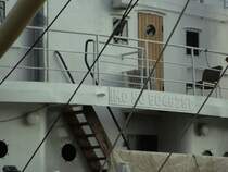 BLEICHEN (IMO 5046281) am 1.9.2013, Hamburg, Hansahafen,  Liegeplatz Bremerkai /
ex BLEICHEN, 1958-1970, OLD LADY, 1994-2007, ARCIPEL, 1979-1994, CANALE GRANDE, 1970-1979, / Stückgutfrachter / BRZ 2.129 / Lüa 93,3 m, B 12,3 m, Tg 4,69 m / 1 Deutz-Diesel, 1.324 kW, 12 kn / 1958 bei Nobiskrug, Rendsburg / Eigner: Stiftung Hamburg Maritim, Museumsschiff, gehört zum Hafenmuseum, Schuppen 50 /
