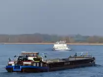 MS  King Loui  aus Petershagen, 04700060, 95 x 9,50 Meter, 1759 Tonnen. Das Fahrzeug ist hier im Frühjahr 2014 auf dem Niederrhein u Tal.