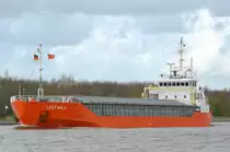 Die Lady Nola IMO-Nummer:9243863 Flagge:Niederlande Länge:80.0m Breite:12.0m Baujahr:2002 Bauwerft:Royal Niestern Sander,Delfzijl Niederlande aufgenommen bei Fischerhütte im Nord-Ostsee-Kanal am 13.03.14