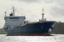 Die Fure Sun IMO-Nummer:8917924 Flagge:Färöer Inseln Länge:145.0m Breite:22.0m Baujahr:1995 Bauwerft:Siong Huat Shipyard,Singapur aufgenommen am 13.04.14 im Nord-Ostsee-Kanal an der Weiche Fischerhütte.