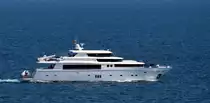 Eine Yacht am 13.04.2014 vor Palma de Mallorca