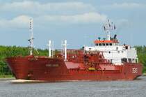 Die B Gas Lanrick IMO-Nummer:9008500 Flagge:Malta Länge:88.0m Breite:15.0m Baujahr:1992 Bauwerft:Richards Drydock & Engineering,Great Yarmouth Großbritannien an der Weiche Fischerhütte im Nord-Ostsee-Kanal am 18.05.14