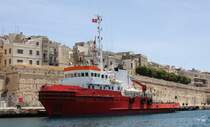 Hochseeschlepper IONION PELAGOS im Hafen Valletta in Malta am 13.05.2014.
Der Schlepper fährt unter der Flagge Panamas und wurde einst 1977 gebaut.