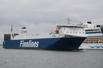 Das Frachtschiff Finnmill machte sich am 31.05.2014 auf dem Weg von Rostock-berseehafen nach Helsinki.
