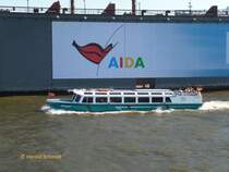 ALLEGRA am 23.7.2014, Hamburg, Elbe Höhe B+V Dock 10
Binnenfahrgastschiff  / Verdrängung 20,2 t / Lüa 18 m, B 4,8 m, Tg 0,57 m / 16 km/h / 100 Fahrgäste / 2009 bei KuFra Werft GmbH, Lübeck /
