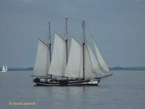 3-Mast-Plattbodenschiff am 7.9.2014 auf dem Ijsselmeer