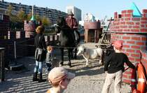 An Bord der  Vlotburg  gibt es auch zwei Pferde. Ich habe die Kategorie Frachtschiffe gew�hlt, da es ja mal eins war. Eine Endkategorie  Schwimmende Burgen  wollte ich nicht beantragen, der Webmaster h�tte vielleicht gedacht, ich habe an den Feiertagen zu viel getrunken ;-)