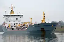 Die Ekfors IMO-Nummer:9255878 Flagge:Norwegen Länge:135.0m Breite:21.0m Baujahr:2003 Bauwerft:Jiangnan Shipbuilding,Shanghai China aufgenommen am 03.12.14 im Nord-Ostsee-Kanal bei Rendsburg.