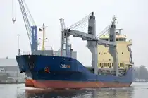 Die Esbjerg IMO-Nummer:9457103 Flagge:Antigua und Barbuda Länge:108.0m Breite:17.0m Baujahr:2010 Bauwerft:Rongcheng Xixiakou Shipbuilding,Rongcheng China am 03.12.14 im Nord-Ostsee-Kanal aufgenommen. 