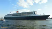 QUEEN MARY 2 (IMO 9241061) am 1.10.2013, Hamburg auslaufend, Elbe  Höhe Neumühlen /

Passagierschiff / Cunard Line / 148.528 BRZ / Lüa 345,03 m, B 41 m, Tg  m / ges. 126.870 kW, 4 E-Fahrmotore 86.000 kW, 4 Pods, 26,5 (30) kn / 1310 Kab., Max. 3090 Pass., 1253 Bes. / 2003 bei Chantiers de l´Atlantique, St. Nazaire /
