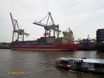 FREDERIK (IMO 9328637) am 18.7.2014, Hamburg; Elbe Liegeplatz Athabaskakai /
ex MAERSK ROM (2005-2008), leni (2005) /
Feederschiff / BRZ 14.072 / Lüa 154,52 m, B 24,5 m, Tg 9,5 m / 1x MAN B&W 7 S 50 MC-C, 10.600 kW, / 2005 bei Rolandwerft D. Hegemann, Bremen / Flagge: Malta, Heimathafen: Valetta / 
