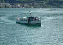 Das MS Alvier steuert Quinten an. Quinten ist nur über den See erreichbar, keine Strasse führt dorthin. Deswegen gibt es eine ganzjährige Schiffsverbindung von Murg. Die Alvier ist hauptsächlich auf dieser Querverbindung eingesetzt.
Das Schiff kam 1921 von der Havel an den Zugersee, dann Zürichsee und 1954 an den Walensee es hat mehrere Umbauten hinter sich.  7.6.2015