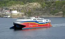 Fährschiff Fjord Cat am 15.05.15 in Kristiansand (NOR)
