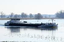 GMS Nordland VII (05307200 , 85 x 9,50m) am 17.03.2016 bei Gnevsdorf auf Elbe-Talfahrt. 