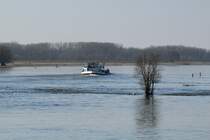 GMS Jade (06003794 , 100 x 9,50m) am 17.03.2016 beim Wechseln der Fahrwasserseite am Elbe-km 439 zu Tal. 