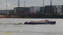 NORDSEE IV  (Reg.-Nr. H 15471) am 9.1.2016, Hamburg, Höhe Tollerort /Barkasse / Lüa 18,0 m, B 4,67 m, Tg 1,32 m / 230 PS / 89 Fahrgäste / 1930 bei Blohm & Voss, Hamburg

