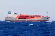 Tankschiff  GAS HONOUR  verlässt den Golf von Akaba gesehen vor Sharm el Sheikh 2.6.2017 