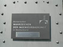 Dies ist die erste verliehene Auszeichnung dieser Art. Schiffshebewerk Niederfinow 10.5.2008