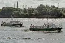 Zollboote NORDERELBE und OEVELGÖNNE am 02.09.2017 in Hamburg anlässlich der  Zollboot-Parade  beim  Tag des Zolls .