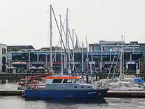 Polizeiboot  Stoltera  am 30. August 2017 auf der Unterwarnow  in Rostock  in Höhe Warnowufer. 