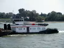 Schubboot Patrijs (02336699 , 26 x 11,20m) am 07.07.2017 bei Rees auf Rhein-Bergfahrt.