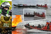 Anlässlich des  Tag des Zolls  wurde der Öffentlichkeit am 02.09.2017 ein  Schmuggler-Krimi  präsentiert. Angehörige der ZUZ (Zentrale Unterstützungsgruppe Zoll), auf KLAAS OHM (dem Tochterboot der HELGOLAND) eingeschifft, entern ein Fahrzeug, auf dem mutmaßlich Rauschgift geschmuggelt wird. NORDSEE V bzw. deren Crew stellte sich der Bundeszollverwaltung dankenswerterweise für diese  Darbietung  zur Verfügung.
Mehr zum Tag des Zolls in diesem von mir gefertigten Video:
https://www.youtube.com/watch?v=VbyGvQSBS4U
