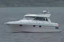 Die Skilso 975 Arctic 2-Kabinen-Yacht  Julie  einer bekannten Norwegischen Werft in der Bucht Sømmevågen. (Sola, Juni 2017)