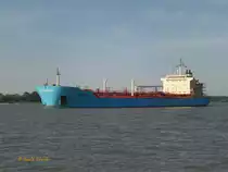 KIRSTEN MAERSK (IMO 9431264) am 15.8.2017, Hamburg einlaufend, Elbe Höhe Wittenbergen /

Chemikalien- und Produktentanker / BRZ 24.412 / Lüa 183,2 m, B 27,4 m, Tg 9,56 m / 1 Diesel, MAN-B&W, 9.480 kW ( 12.892 PS), 15,2 kn / gebaut 2010 bei Guangzhou International Shipyard, China / Eigner: Maersk Tankers Kopenhagen, DK / Flagge: DK, Heimathafen: Kopenhagen / 
