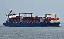 Cap Ricarda, Containerschiff,  Heimathafen Monrovia, IMO: 9399777, Baujahr 2008, TEU 2750, L�nge 225,73, Breite 31 m, Maschinenleistung 22890 KW bei 21 Knoten. Am 29.09.17 von HH. auslaufend.