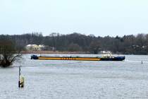 TMS Lisa Reich (04812820 , 85,97 x 9,60m) am 17.01.2018 im Wendsee / EHK mit Fahrtrichtung Schleuse Wusterwitz.