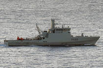 NRP TEJO (MMSI: 263075001), Kennung P 590, am Morgen des 22.01.2018 vor Funchal, Madeira