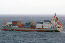 RENATE P. (IMO:9144718, MMSI:255805601) hat den Hafen von Arrecife/Lanzarote, verlassen. Aufnahme vom 26.01.2018