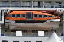 Rettungsboot Nr. 1 des Kreuzfahrtschiffes  Viking Sun . (Aalborg, Juni 2018)