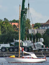 Eine Segelyacht  Focus  Anfang Juni 2018 in Aalborg.